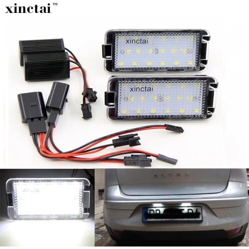 2PCS Error Free LED License Plate Light for Seat Altea Leon Ibiza 6L Arosa Toledo 5P Cordoba Mk1 Mk2
