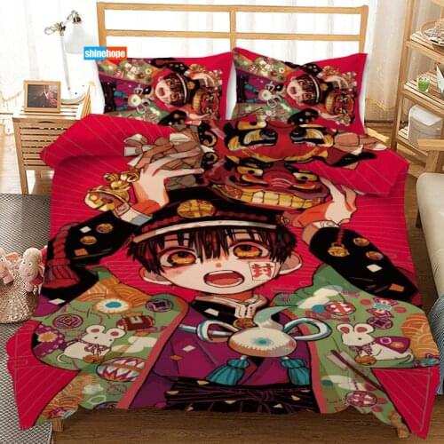 3 Pcs Luxury Duvet Cover Set Fashion Anime Hanako Kun Bedding Sets Comforter Duvet Cover Pillowcase Home Textiles