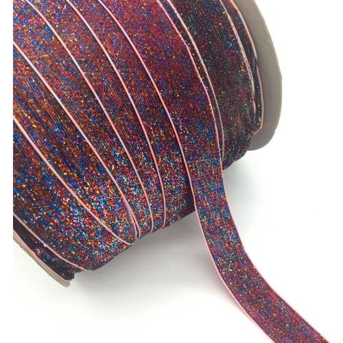 3 Yards 1"(25mm)Wide Glitter Velvet Ribbon Headband Clips Bow Wedding Decoration #02