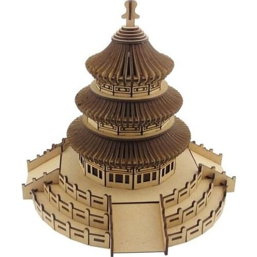 3D Wooden Temple Of Heaven Scale Model 283 Piece Diy and Paint
