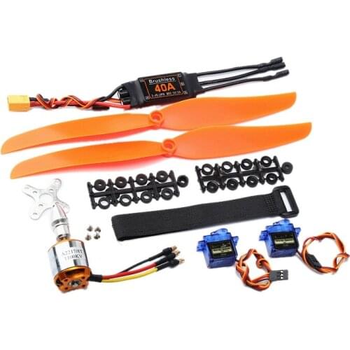 A2217 1100KV Brushless Motor 40A ESC XT60 Plug SG90 9G Mini Servo 1060 Propeller for RC Fixed Wing Plane Helicopter