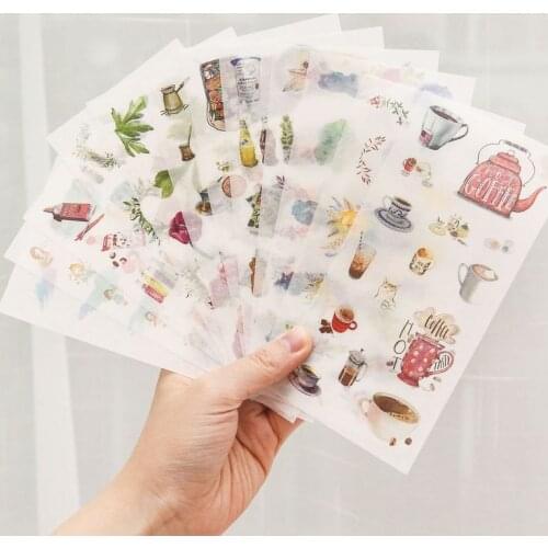 6 Pieces of Creative Cartoon Fun Plant Stickers Cute Decorative Stickers Diary Photo Album Scrapbook Students