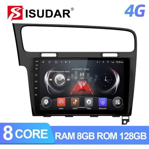 Isudar V72 Automotivo Radio Android 10 For VW/Volkswagen/Golf 7 GPS Car Multimedia Player Octa Core RAM 6GB ROM 128GB FM No 2DIN