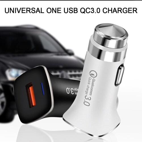 USB Car Charger Fast Charging 304 Stainless Steel Safety Hammer 9V QC3.0 Cigarette Lighter LED Quick Charge For Mobile Phone