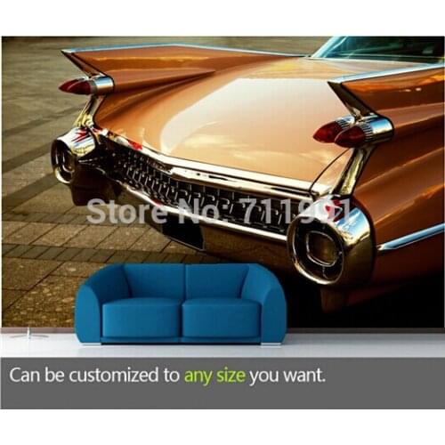 Free shipping custom large living room sofa bedroom wall mural wallpaper background Vintage Car Back End