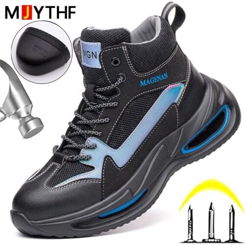 Work Boots Safety Steel Toe Shoes Men 2021 New Security Boots Puncture-Proof Safety Shoes Man Protective Shoes Indestructible