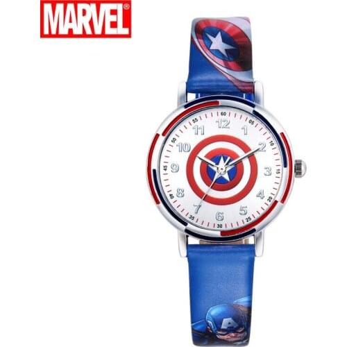 100% Genuine Brand Disney The Avengers watch Disney childrens watch Captain America shield boys Quartz watch 30bar Waterproof