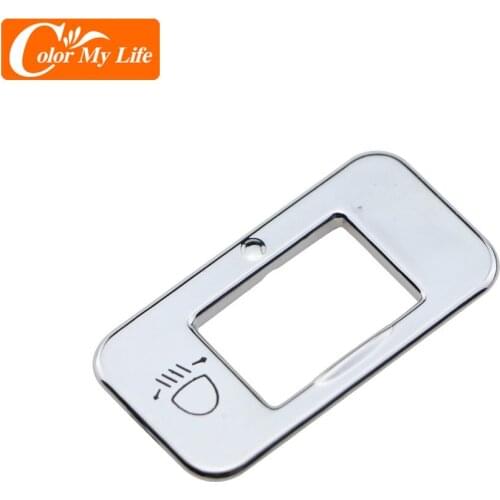 Color My Life Car Headlights Control Panel Cover for Peugeot 208 2015 - 2019 Fog Light Knob Trim ABS Chrome Accessories