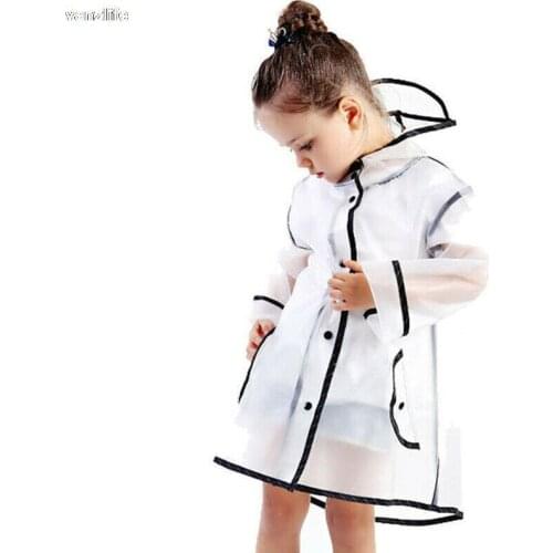 Kids Raincoat Waterproof Rain Poncho Clear Transparent Children kindergarten school Student Rainsuit Protective Poncho Covers