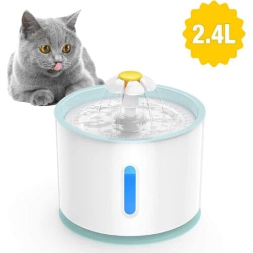 Cat Water Fountain Dog Drinking Bowl Pet USB LED Automatic Water Dispenser 2.4L Super Quiet Drinker Auto Feeder US/EU/UK/AU Plug