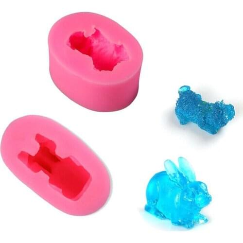 1PCS Rabbit Dog 3D Mold Animal Silicone Cake Mold Candle Chocolate Mould Kitchen Baking Fondant Cake Decoration Tool