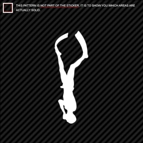 Freediving Sticker free diving underwater swimming ocean diver gold 15cm