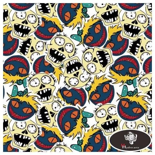 New arrival Cartoon Skull Aqua Print Film Hydrographic Film Water Transfer Printing Film HFD122 Width 0.5M