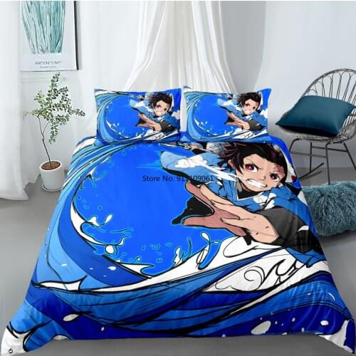 3D Anime Cartoon Printed Bedding Set Queen King Size Dropshipping Boy Girls Gift Japanese Anime Childrens Bedroom Decor