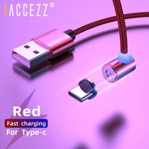 !ACCEZZ Type C Magnetic Charging Cable For Samsung Gaxaly S10 S8 S9 Charge Line For Huawei P40 P30 Xiaomi Phone USB Charger Cord