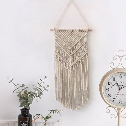 Macrame Woven Wall Hanging Boho Chic Bohemian Home Geometric Art Decor Beautiful Apartment Dorm Room Decoration WF1027