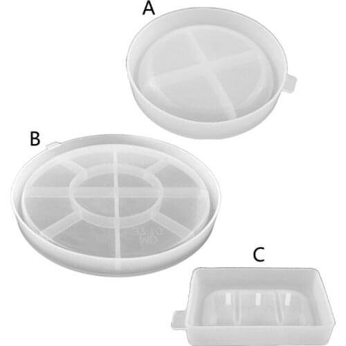 Soap Dish Resin Silicone Molds Epoxy Resin Round Dish Jewelry Tray Resin Casting Molds Candlestick Home Decor Craft Tool