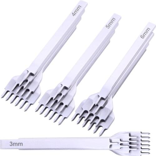 KAOBUY 4Pcs/ set Leather Craft Tool Set Stainless Steel Hole Chisel Graving Stitching Punch Tools Kit 4 size for choose