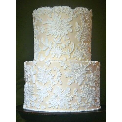 New Arrival 3D European vintage embossed pattern fondant cake border decoration silicone mold