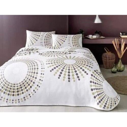 TAÇ Moon Single Duvet Cover Set Brown- Piqué: 160x230 cm Fitted Sheet: 100x200 cm Standard Pillowcase: 50x70 cm (1 piece)