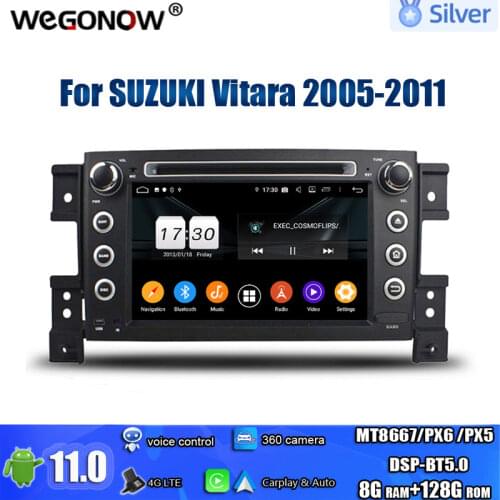 DSP PX6 IPS Android 10.0 For SUZUKI Vitara 2005-2011 Octa Core 4GB+64GB ROM Car DVD Player GPS Map RDS Radio wifi Bluetooth 5.0