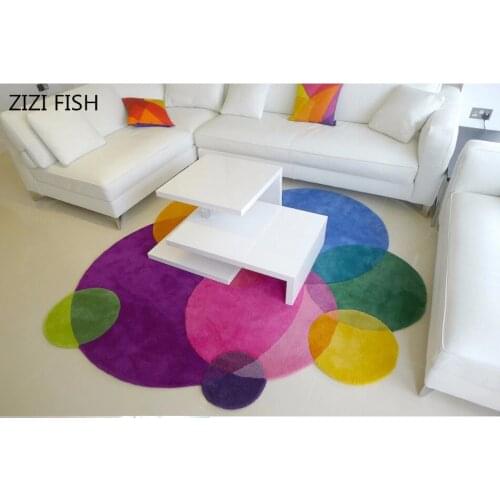 Gradient Rainbow Modern Handmade carpets Living room Bedroom Fashion creative Coffee table sofa Individuality Trend Carpet