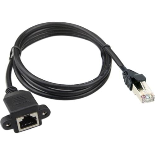 RJ45 Ethernet Extender Male to Female 8P8C with Screw Panel Installation Suitable for Cat6 Ethernet Network,2PCS