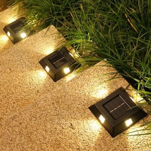 Solar Outdoor Light 4-side Wall Lamp 2leds Up Down Lighting for Garden Yard Pathway Fence Patio Decoration Waterproof Led Lights