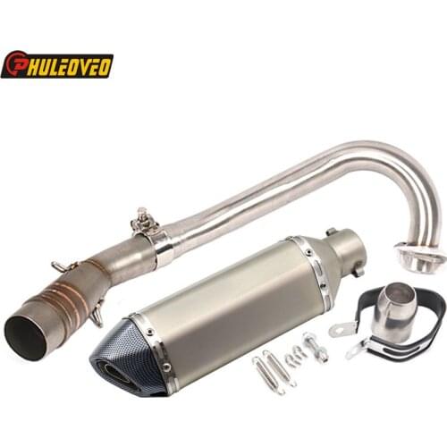 For Motorcycle XMAX 250 XMAX 300 17-18 Muffler Exhaust System Link Pipe Motorbike Muffler Exhaust Escape Mid Tube DB Killer