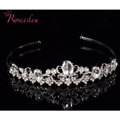 High Quality Crystal Rhinestone Bridal Crown Tiara Bride Girls Jewelry Fashion Korean Hair Accessories RE122