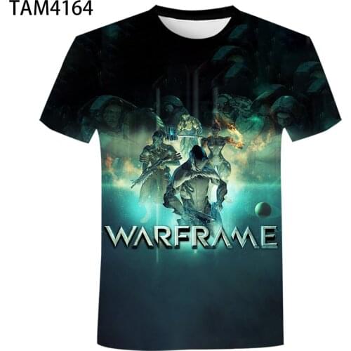 Warframe Summer Mens Womens 3D Science Fiction Anime Printed T-Shirt Street Style Childrens Oversized Short Sleeve Top