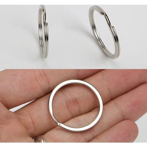 XUNZHE 50pcs / pack DIY Outer diameter 32mm Metal Key Holder Split Rings Unisex Keyring Keyfob Accessories