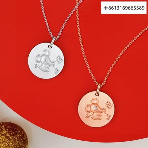 Fashion boutique necklace female 925 silver new temperament New Year three-dimensional mouse clavicle chain female benzoian rat