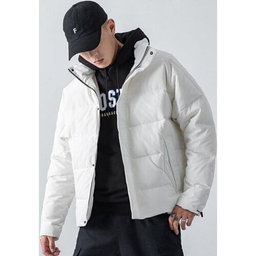 Winter New Arrivals Loose Plus Size Casual Thickening Simple White Wild Trend Stand-up Collar Men Cotton Jacket Free Shipping