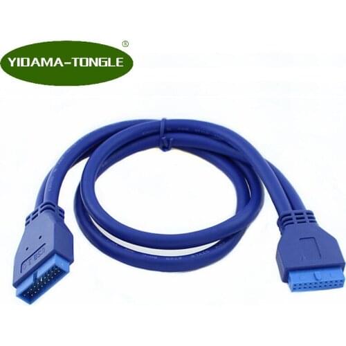 0.5M 2" USB 3.0 Motherboard 20 Pin Male Plug to 20pin Female Extension Cable New PC Computer Mainboard Adapter Header Cord