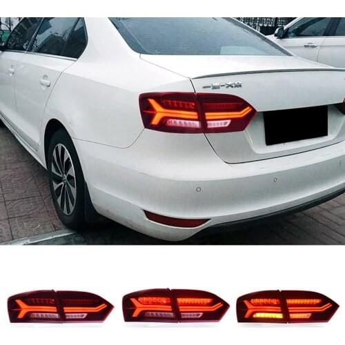 1Pair Car LED Tail Light Taillight For Volkswagen Jetta 2012 2013 2014 MK6 Rear Fog Lamp Brake Light Reverse Dynamic Turn Signal