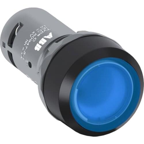 10 pcs CP1-13L-10 10185589 Compact Pushbutton - Momentary - Flush - Blue - Illuminated - Black plastic - 1NO - 220V AC/DC