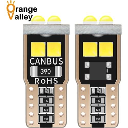 100PCS T10 Led W5W Led Bulbs 168 194 3030 SMD 6 LED Dome Reading Lamp License Plate Light Car Interior Lights Auto