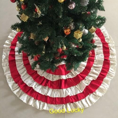 20 piece/Lot Wholesale Personalized Sewn and Serged Christmas Ruffle Tree Skirt For Christmas Wonderful Presents