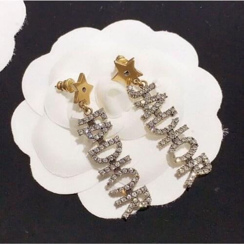 2020 Fashion Metal Exaggerated D Letter Earrings Womens Letter Tassel Earrings Womens Jewelry