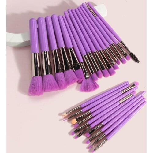 25Pcs Professional Makeup Brushes Set Fluorescent Series Wood Handle Foundation Blending Brush Women Makeup Tools