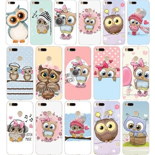 29AA Cute Owl Hearts Lover Christmas gift Soft Silicone Tpu Cover phone Case for Xiaomi Redmi Mi A1 A2 8 lite