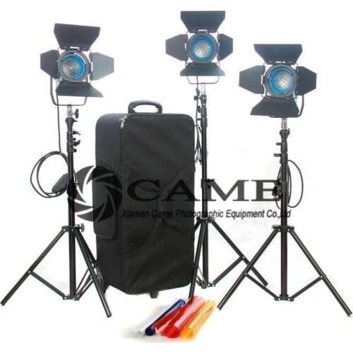 3*300W Fresnel Tungsten Spot Light Video Continuous Light Film Light