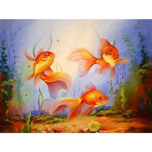 Diy 3d Diamond embroidery full square diamond Animals River goldfish mosaic diy diamond painting cross ctitch home decor gift