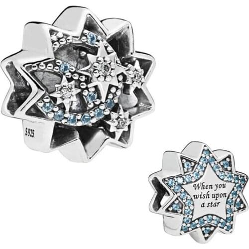 Authentic 925 Sterling Silver Beads New Hollow Wish Star Fashion Beads Fit Original Pandora Bracelet For Women Diy Jewelry