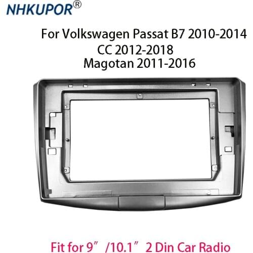 2 Din Big Screen Car Radio Fascia For Volkswagen Passat B7/CC/Magotan Auto Stereo Dash Panel Mounting 9/10.1 inch Frame Kit