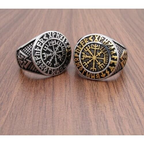 Vintage 316L Stainless Steel Nordic Celtics Knot Ring Silver Color Golden Plated Trinity Wedding Rings Fashion Mens Jewelry