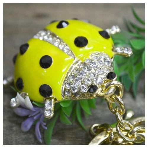 3 Colors South Korea Lovely Beetle Keyring Fashion Ladybird Key Chain Bag Decorations For Women Jewelry