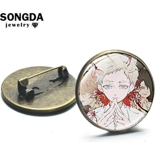 SONGDA The Promised Neverland Icons Pins Cosplay Badges Emma Norman Ray Anime Brooch Collection Clothes Hat Backpack Accessories