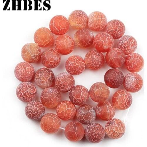 Natural Red Weathered Agates Stone Beads 4/6/8/10/12MM Round Spacers Loose beads For Jewelry Bracelet Making DIY Accessories